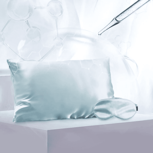 Luxury Silk Pillowcase and Eye Mask set -Baby Blue